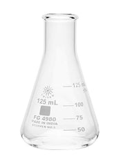 ERLENMEYER FLASK NARROW MOUTH BOROSILICATE GLASS 125ML
