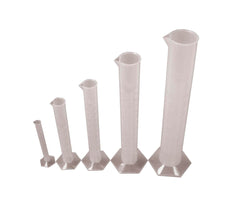GRADUATED CYLINDER SET OF 5 PP HEX BASE