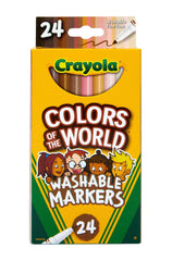 MARKERS WASH CRAYOLA COLORS OF THE WORLD FINELINE ASST COLORS SET OF 24