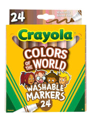 MARKERS WASH CRAYOLA COLORS OF THE WORLD BROAD ASST COLORS SET OF 24