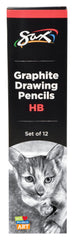 PENCILS DRAWING GRAPHITE SAX HB PACK OF 12