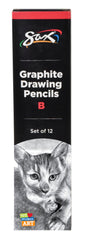 PENCILS DRAWING GRAPHITE SAX B PACK OF 12
