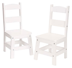 MELISSA AND DOUG WOODEN CHAIRS - 12 X 11-1/2 X 24-3/4 INCHES - WHITE - SET OF 2