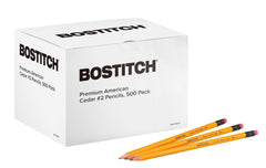 PENCIL BOSTITCH PRESHARPENED AMERICAN CEDAR NO 2 PACK OF 500 - STOCK