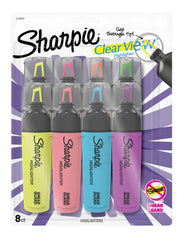 HIGHLIGHTER SHARPIE CLEAR VIEW TANK ASST SET OF 8