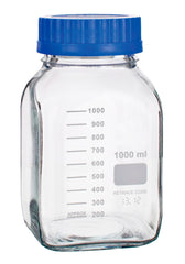 UNITED SCIENTIFIC MEDIA/STORAGE BOTTLES WIDE MOUTH SQUARE BOROSILICATE 500ML