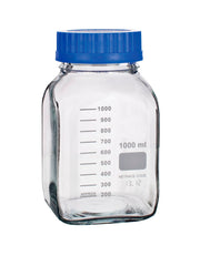 UNITED SCIENTIFIC MEDIA/STORAGE BOTTLES WIDE MOUTH SQUARE BOROSILICATE 2000ML