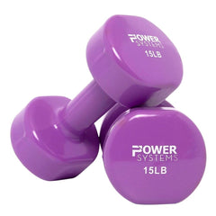 DELUXE VINYL COATED DUMBBELL 15 LBS PURPLE PAIR