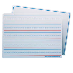 DRY ERASE MAT TWO SIDED RULED SIDE RED/BLUE PLAIN SIDE WHITE PACK OF 12