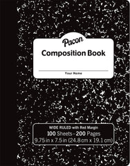 PAPER COMP BK HRD CVR 9.75X7.5 IN 100 SHT WIDE RULED