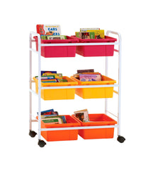 SMALL BOOK BROWSER CART WITH VIBRANT WARM TUB COMBO