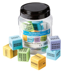 DICE MULTIPLE REPRESENTATION TEN-FRAME FOAM DICE SET OF 12