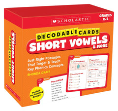 CARDS DECODABLE SHORT VOWELS GRADES K-2