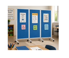 PIN BOARD 3 PART DUAL SIDE BL-GY 180X100CM