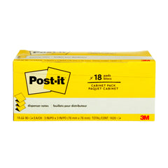 REFILL POP-UP NOTES 3X3 CANARY PACK OF 18