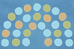 CARPETS FOR KIDS - PIXEL PERFECT CALMING COLORS ARCH SEATING - 6 FT X 9 FT RECTANGLE - BLUE