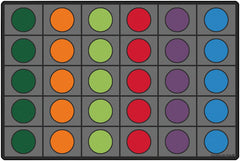 CARPETS FOR KIDS - PREMIUM SEATING CIRCLES CIRCLETIME - 6 FT X 9 FT RECTANGLE - GRAY