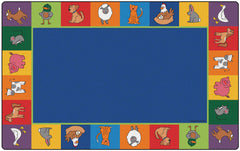 CARPETS FOR KIDS - KIDSVALUE PLUS FARM ANIMALS SEATING - 6 FT X 9 FT RECTANGLE