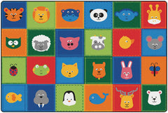 CARPETS FOR KIDS - KIDSOFT ANIMAL PATCHWORK - 6 FT X 9 FT RECTANGLE - PRIMARY