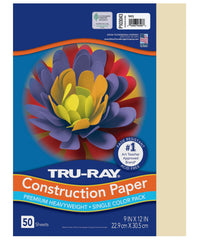 CONST PPR 9X12 IN IVORY TRURAY 50 SHTS