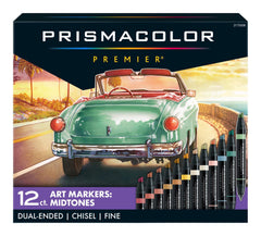 MARKERS PRISMACOLOR PREMIER DBL END ASST MID-TONE SET OF 12