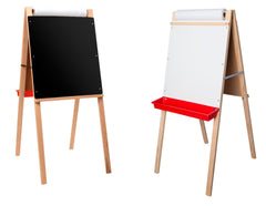 CRESTLINE CHILDS DELUXE DOUBLE EASEL - 19 X 19 X 44 INCHES - BLACK CHALK/DRY ERASE