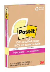 NOTES POST-IT GRNR 4 X 6 IN 4 PK