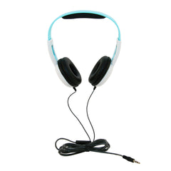 HEADPHONES PRE-K ON-EAR W/INLINE VOLUME - 3.5MM - BLUE/WHITE - CALIFONE CALITUFF KH-12V WH - EACH
