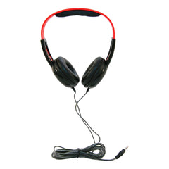 HEADPHONES PRE-K ON-EAR - 3.5MM - BLACK/RED - CALIFONE CALITUFF KH-12 BK - EACH