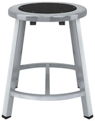 STOOL - NPS - TITAN STOOL - 18 INCH FIXED HEIGHT - BLACK STEEL SEAT - GRAY FRAME