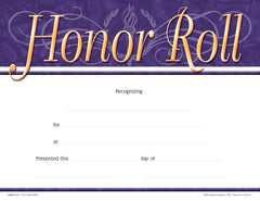 AWARD RECOGNITION HONOR ROLL 8-1/2 X 11 PACK OF 25