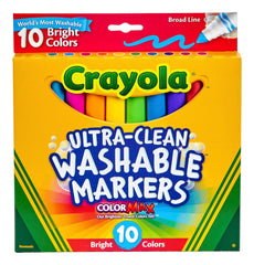 MARKERS ULTRA CLN WASH CRAYOLA BROAD LINE ASST BRIGHT SET OF 10