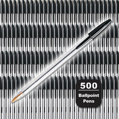PEN BALLPOINT CRISTAL 1.0MM BLACK PACK OF 500