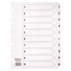 Divider Tabbed A4 1-10 Wht.O/Box