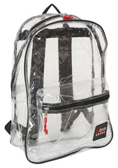 BACKPACK VINYL CLEAR 16X12X5 BLACK TRIM