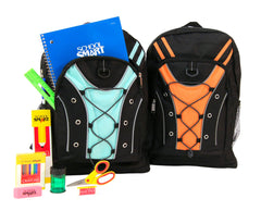 BACKPACK SUPPLY KIT - ELEMENTARY - BURGUNDY-GRAY-LIGHT BLUE-ORANGE-RED-SEA FOAM