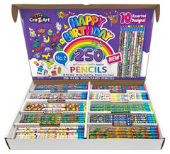 PENCIL HAPPY BIRTHDAY NO 2 PRESHARPENED SET OF 250