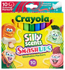 MARKERS WASH CRAYOLA SILLY SCENT BROAD ASST SMASHUP SET OF 10