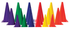 SPORTIME - LIGHT WEIGHT PLASTIC CONES - 12 INCH - 6 COLOR SET