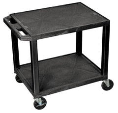 CART - LUXOR 2 SHELF 24X18X24-1/2 TUFFY CART WITHOUT POWER - BLACK SHELVES - BLACK LEGS