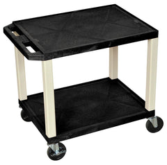 CART - LUXOR 2 SHELF 24X18X24-1/2 TUFFY CART WITHOUT POWER - GRAY SHELVES - PUTTY LEGS