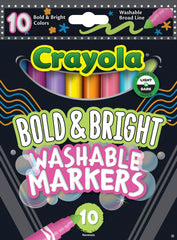 MARKERS WASH CRAYOLA BOLD AND BRIGHT BROAD LINE ASST COLORS SET OF 10