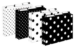 FILE FOLDERS LETTER BLACK/WHITE DOTS SET OF 12
