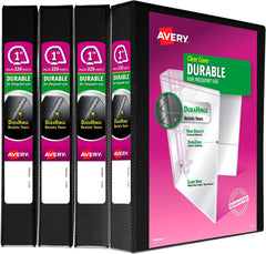 BINDER AVERY DURABLE VIEW 1 IN BLACK PACK OF 4