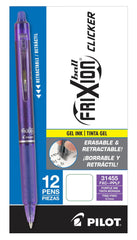 PEN FRIXION CLICKER RT 0.7MM PURPLE PACK OF 12