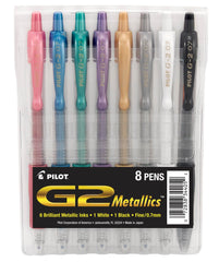 PEN PILOT G2 RT 0.7MM ASST METALLIC SET OF 8