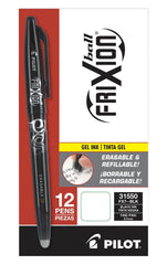 PEN FRIXION CLICKER STICK 0.7MM BLACK PACK OF 12