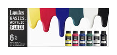 PAINT ACRYLIC LIQUITEX BASICS FLUID 4 OZ SET OF 6