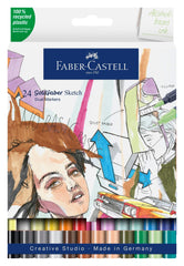 MARKERS FABER-CASTELL GOLDFABER ALCOHOL DUAL END ASST SKETCH SET OF 24