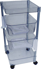 CART MOBILE ORGANIZER 4 DRAWER CLEAR